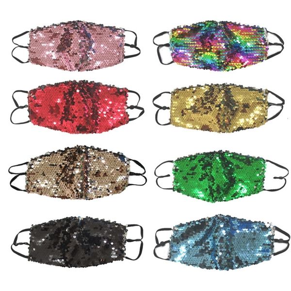 

leopard print fashion bling sequin face washable dustproof reusable mouth masks cycling cotton designer