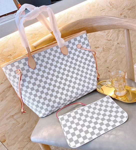 

new 2021 women handbags check totes designers shoulder bags medium luxury plaid handbags purses fashion 2-piece bucket bag l21020601