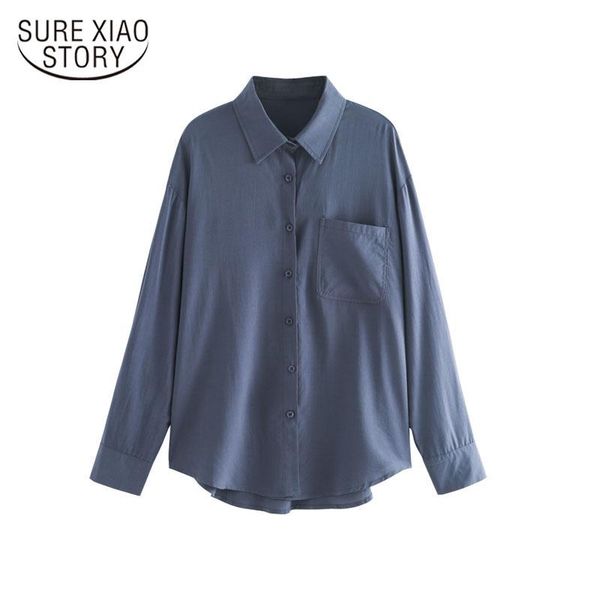 

white shirt autumn new plus size long sleeve women's blouse 2020 lapel single breasted fashion women blouses female 12020