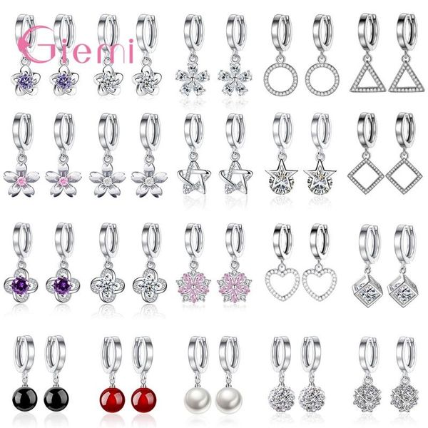 

dangle & chandelier fashion geometric 925 sterling silver cubic zircon dangel earring for women girl elegant trendy jewelry oorbellen brinco