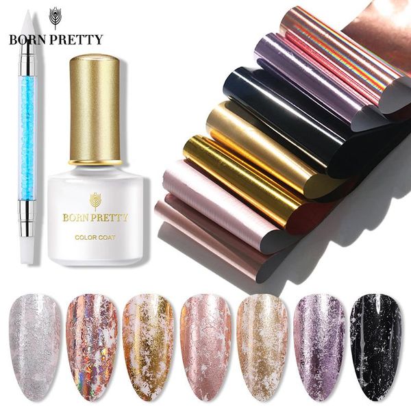

born pretty nail foil stickers 3 in 1 nail art set adhensive transfer foil gel with double head silicone pen manicuring design, Red;pink