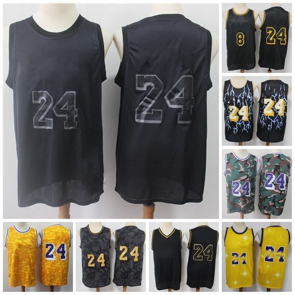 

vintage stitched 8 jersey mens 24 stitched retro mesh basketball jerseys yellow purple white black