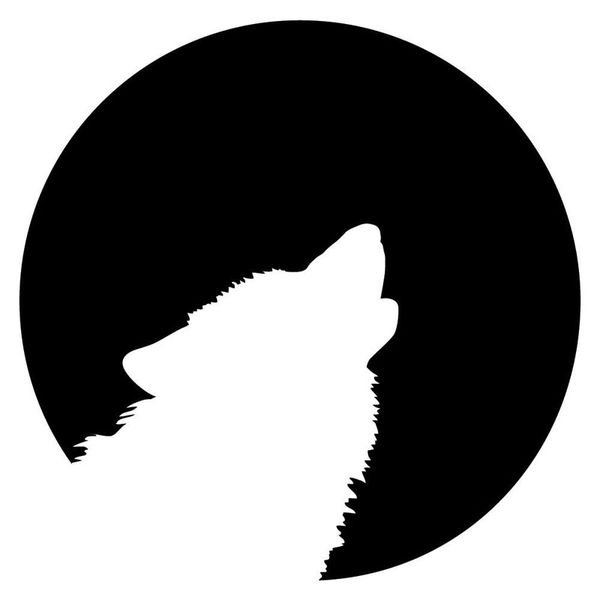 

12.7*12.7cm wolf howling to the moon funny car stickers vinyl waterproof hunting decal black/silver s1-2286