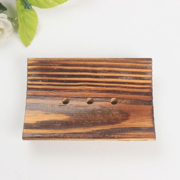 

black color wooden soap tray bathroom soap holder drain water with 3 holes soap dish bath accessories new arrival 124 k2
