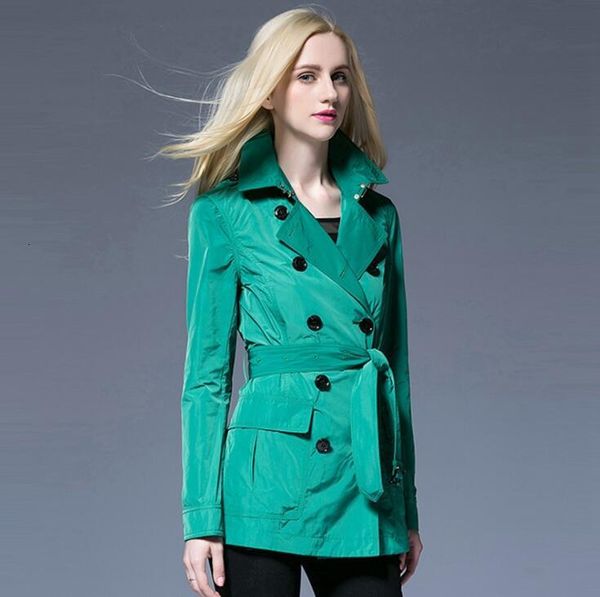 

spring ladies trench coat for women long sleeves coats womens fashion casaco feminino overcoat woman jaqueta european blue bai107, Tan;black