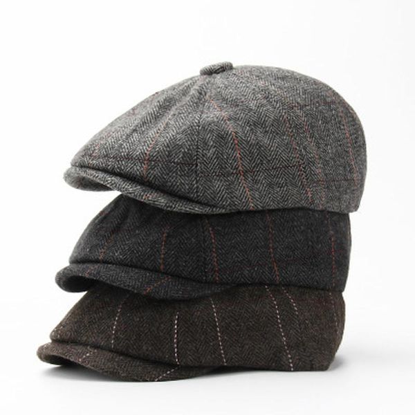 

berets men's women casual sboy hat retro beret wild hats octagonal cap, Blue;gray