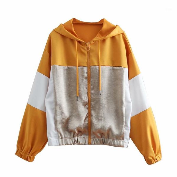 

2019 spring autumn hooded female bomber jacket casual basic coat patchwork baseball jacket female big size loose outerwear women1, Black;brown