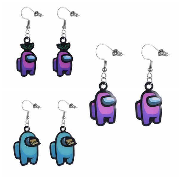 

among us earring premium stainless steel amongus game earring fashion jewelry for strategy casual game lovers, Golden