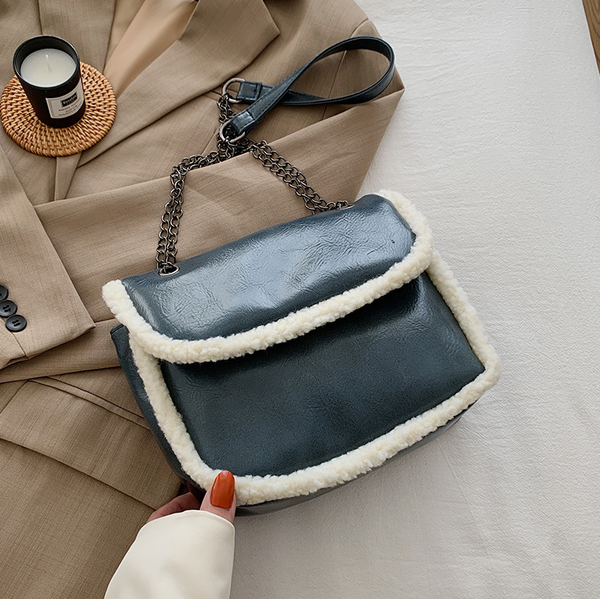 

2020 women waist bag fashion bumbag for woman crackle belt bag lady cross body bag sac banane with lamb hair 3 color tide qs