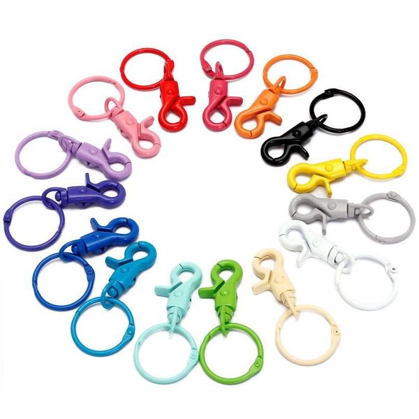 

fashion 2pc/lot 15 colors keychains lobster clasps hooks key chain key rings for diy trinkets pom pom keychain jewelry qylpbe
