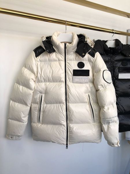 

2020 winter new men's down jacket designer fashion luxury black and white winter down jacket hooded men's down jacket
