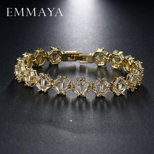 

link, chain emmaya gold color jewelry crystal zircon bracelet unique design bracelets for women fashion friendship, Black
