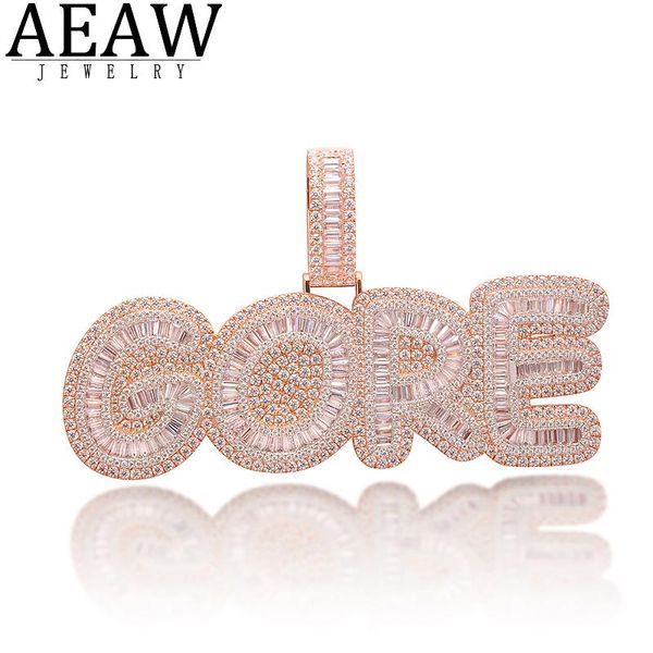 

aeaw custom hiphopjewelry rapper jewelry letter zircon pendant solid 10k white gold or s925 silver about 16.5ctw