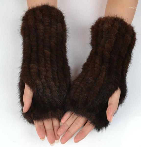 

five fingers gloves women' real fashion brown warm soft winter1, Blue;gray