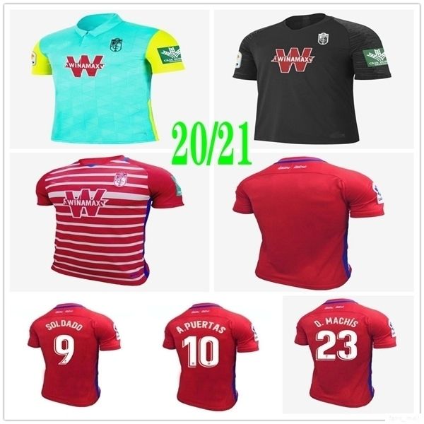 

man +kids 2020 new granada soccer jerseys 20 21 granada cf home away third soldado herrera antonio puertas custom football shirts uniforms, Black;yellow