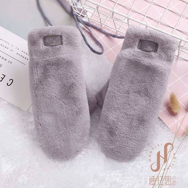 

design women' gloves for winter and autumn cashmere mittens gloves with lovely fur ball outdoor sport warm winter gloves, Blue;gray