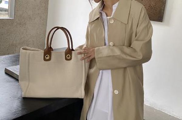 

new canvas bag shoulder large capacity student contracted mini plush portable zx 21012803dq