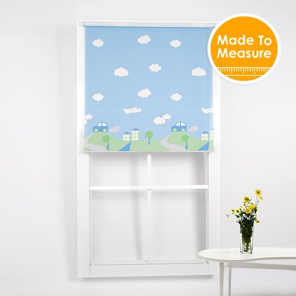 

new year customized design boy&girls scenery curtains printed car 95%uv blocking sunscreen blinds cartoon curtains kids bedroom
