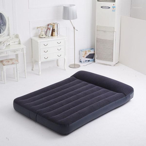 

outdoor pads 66768 137*191*30cm luxury built-in pillow flocking air mattress bed camping mat beach inflatable mat1