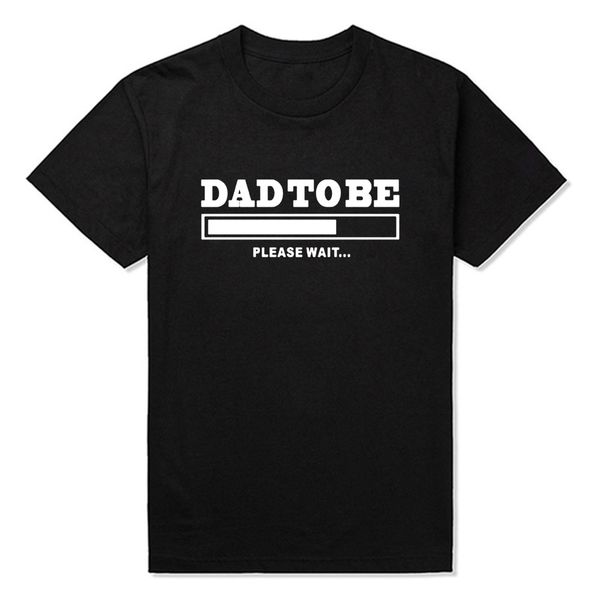 

summer new dad to be funny expecting baby loading t shirts short sleeve o neck fashion cotton male t-shirts, White;black