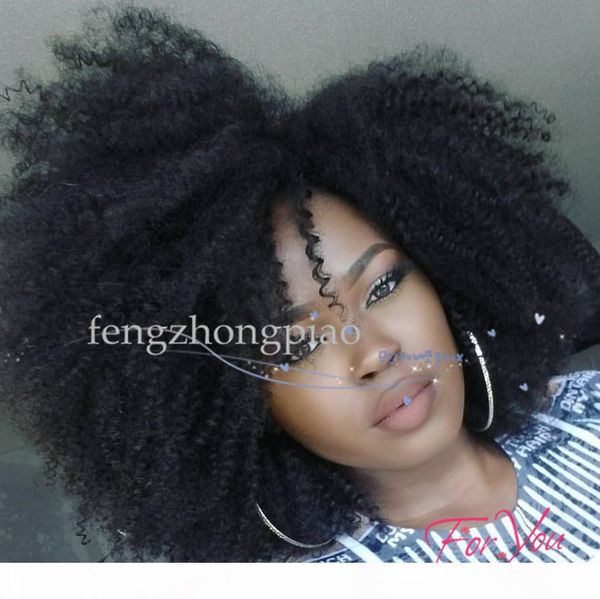 

fzp brazilian hair african ameri short kinky curly wig simulation human hair short curly full wigs in stock, Black