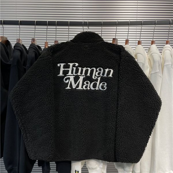 

jacket men women 1 embroidered lamb fleece jackets coats, Black;brown