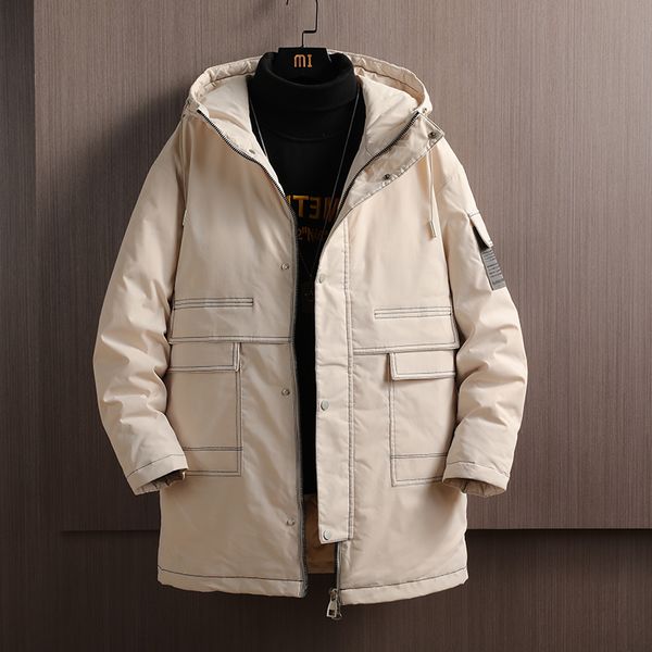 

long men's winter thick 2020 new white duck mark down fashion coats jacket outerwear parkas 1rb0, Black