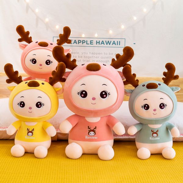 

new transformation deer doll plush toy doll deer doll children gift factory direct