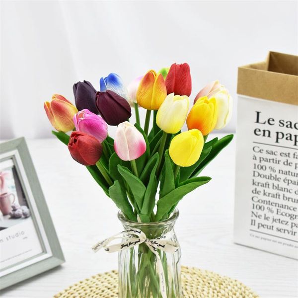 

decorative flowers & wreaths 5-30pcs tulip artificial flower real touch fake bouquet for home wedding party decoration garden decor