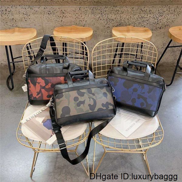 

2020 designer camouflage handbag luxury briefcase genuine leather large capacity shoulder bag with box