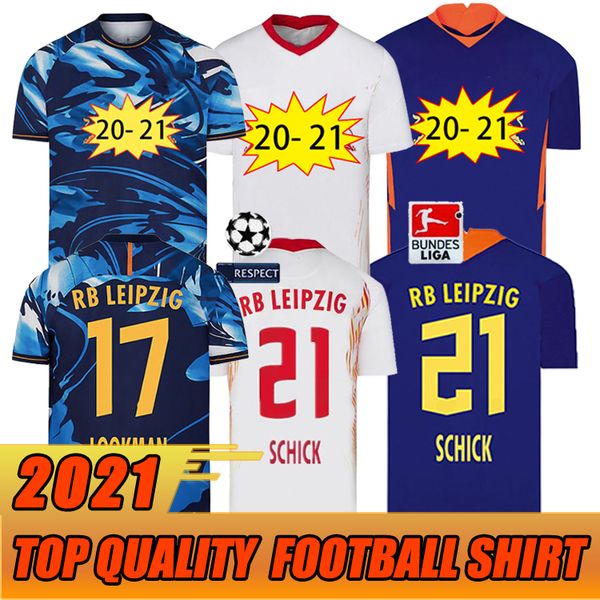 

2020 cl version leipziges soccer jerseys 20 21 bundesliga league nkunku sabitzer forsberg soccer shirts poulsen adams football uniform, Black;yellow
