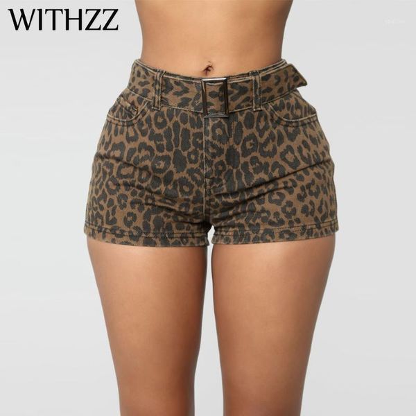 

women's jeans withzz summer woman's denim shorts for women pants vintage female slim-fit elastic leopard shorts1, Blue