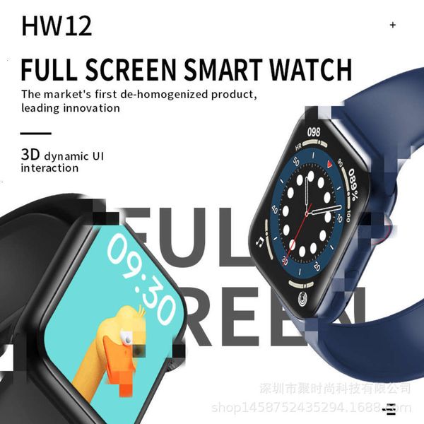 

hw12 screen smart bracelet 3dui knob encryption heart rate blood prsure bluetooth call watch low power chipjk