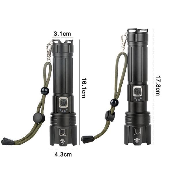 

30w 5v flashlight portable strong light 7x7mm led micro usb rechargeable zoom flashlight can be output and input suitable for climbing, camp