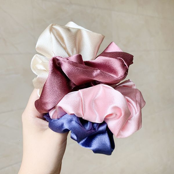 

fabric elastic solid shiny women color satin bands silky headband scrunchie girls bezel for hair wholesale accessories