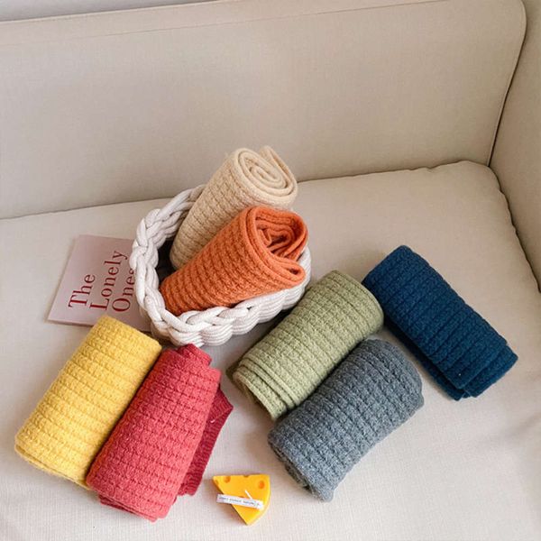 

candy winter cloth korean color children's knitting versatile scarf for boys and girls y09j, Red;brown