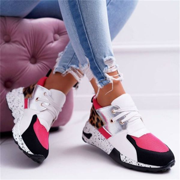 

2021 the new new fashionable female thick leather print increased ladies'sports shoes j11j, Black