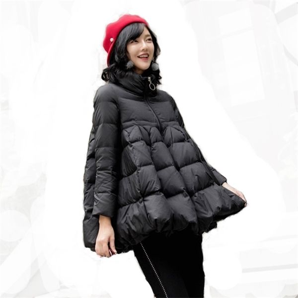 

womens winter duck down jacket cloak thickening and fattening female coat casual style 4xl 5xl 6xl 7xl black red navy z1202