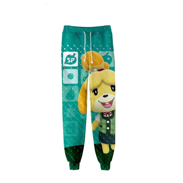 

animal crossing 3d print joggers pants men women funny cartoon sweatpants sports fitness loose hip hop trousers cosplay costume, Black