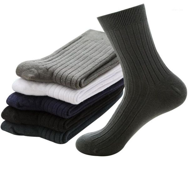 

5 pairs health pure cotton men's socks summer autumn breathable soft man socks casual fashion male sock deosorant sox meias crew1, Black