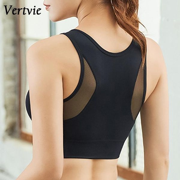 

ударопрочные крестные ремни бегущий тренажерный зал спортивные бюстгальтеры топ женские расширенные подол push up тренировка фитнес йога уро, White;black