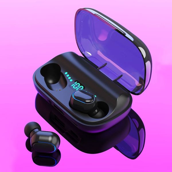 

taoyin airdots2 tws earphone bluetooth5.0 deep bass touch control in-ear automatic pairing long battery life led battery display fy8154, Silver