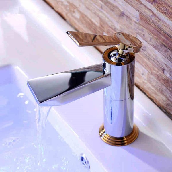 

2020 wholesle new arrival patent design solid brass wash basin mixer waterfall faucet bathroom tap1