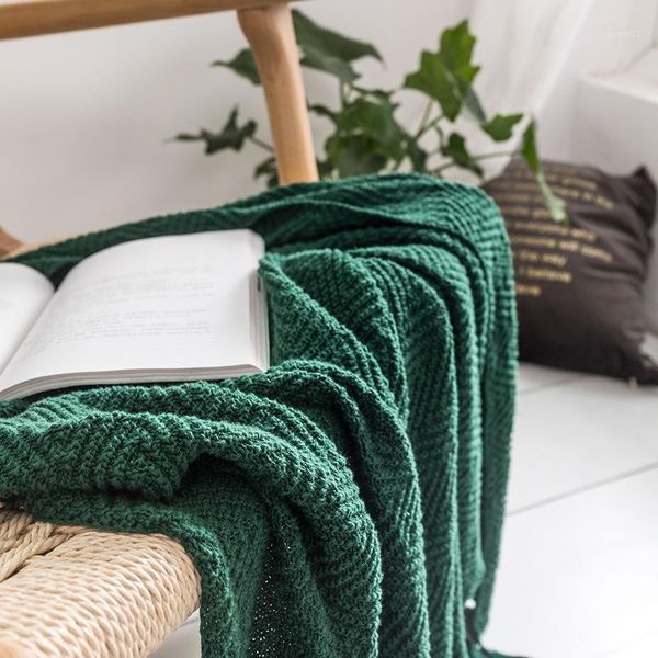 

130x170cm bedding sofa knitted throw blanket solid colors nordic soft tassel travel chair couch thread blankets home textile1