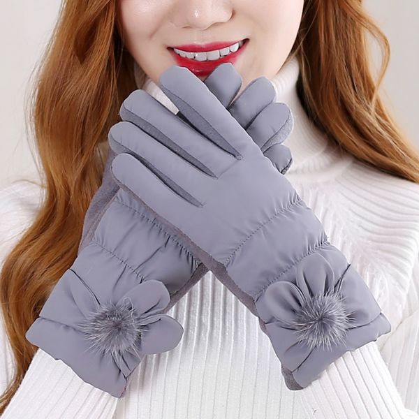 

autumn winter women's padded and thickened gloves for battery riding