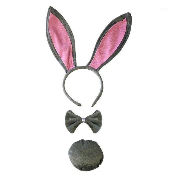 

women girls cosplay ears headband bow tie tail headwear hen party dress up props party gift christmas halloween1