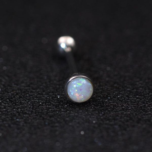 

1 шт. 1.6x16x7mm создано опал эпоксидный язык оральный пирсинг штанги кольца длинный язык ювелирных изделий пирсинг h jllyps, Black