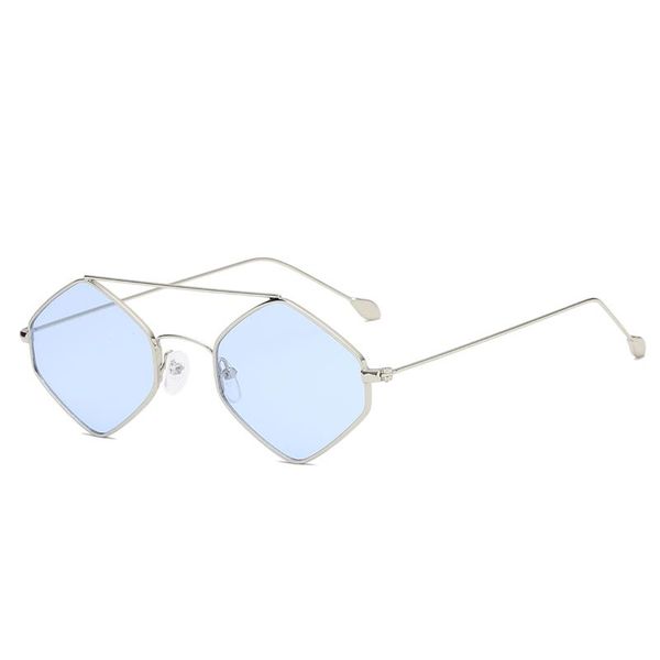 

sunglasses fashion geometric lens uv400 metal frame sun glasses for woman man, White;black