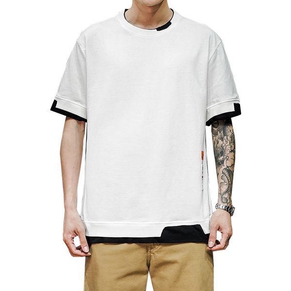 

men's cotton fashion t-shirt white funny mens summer tshirts 5xl casual t shirt for man male oversized tee shirts streetwear, White;black