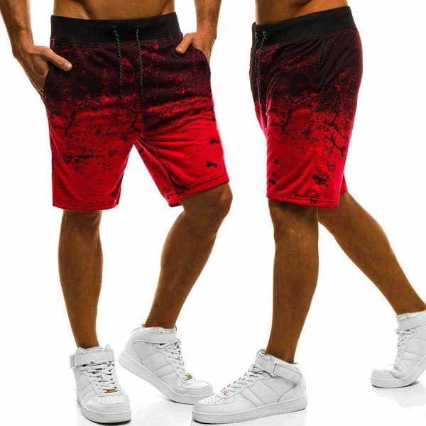 

2020 summer casual shorts style sports slim digital print beach men's pants, White;black